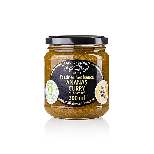 Original Tessiner ananas-curry-senapssås, Wolfram Berge, 200 ml