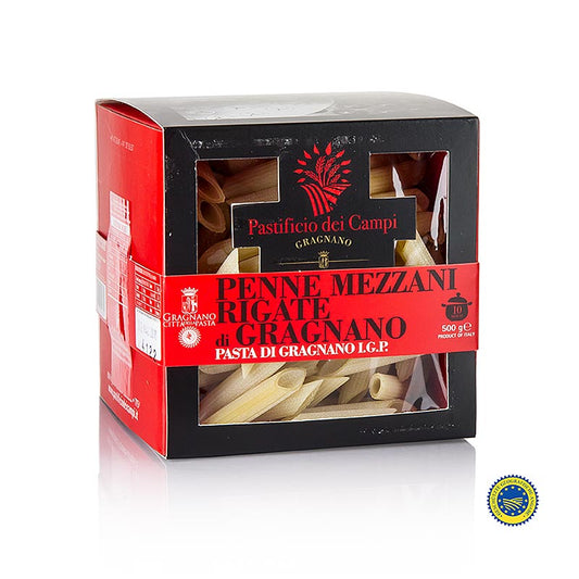 Pastificio dei Campi - Nr 38 Penne Mezzani Rigate, Pasta di Gragnano, IGP/g.U., 500 g