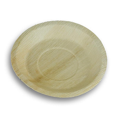 Engångstallrik av palmblad, rund, ca. ø 24 cm, 100 % komposterbar, 100 st