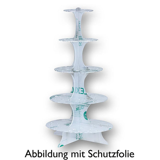 Mini-våffelhornshållare, plexiglas, 5 våningar, 69 cm hög, för 100 horn, 1 st