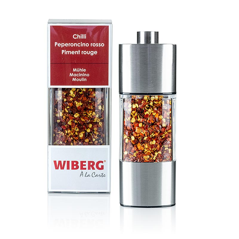 Wiberg chilifrukter, krossade, i kvarn, 14 cm keramiskt malverk, 50 g