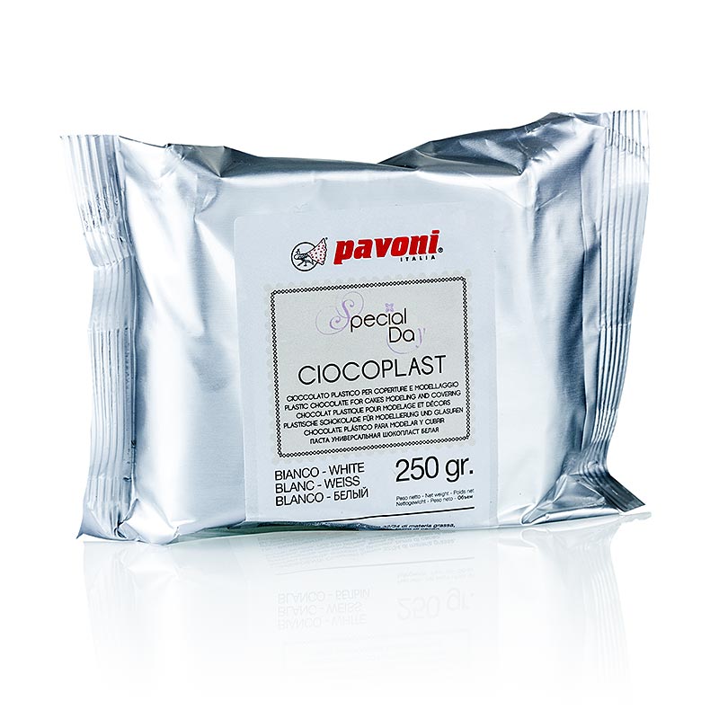 Modelleringchoklad, vit, Pavoni, 250 g