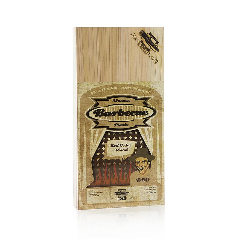 Grill BBQ – grillbrädor av cederträ (Red Cedar), 15x30x1,1 cm, 3 st