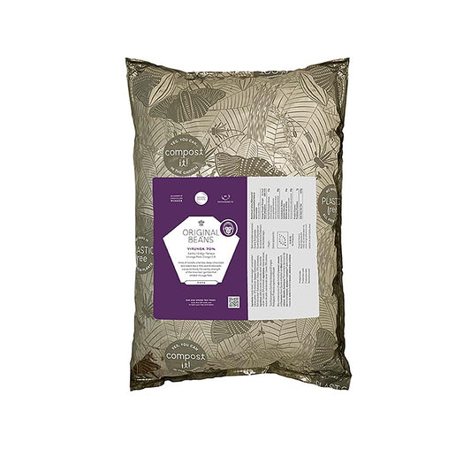 Cru Virunga Kongo, 70 %, mörk choklad, callets, Original Beans, ekologisk, 2 kg