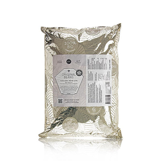 Edel Weiss Dom. Rep., 37 %, vit choklad, callets, Original Beans, ekologisk, 2 kg