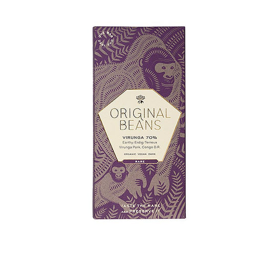 Cru Virunga Kongo, 70 % mörk chokladkaka, Original Beans, ekologisk, 70 g