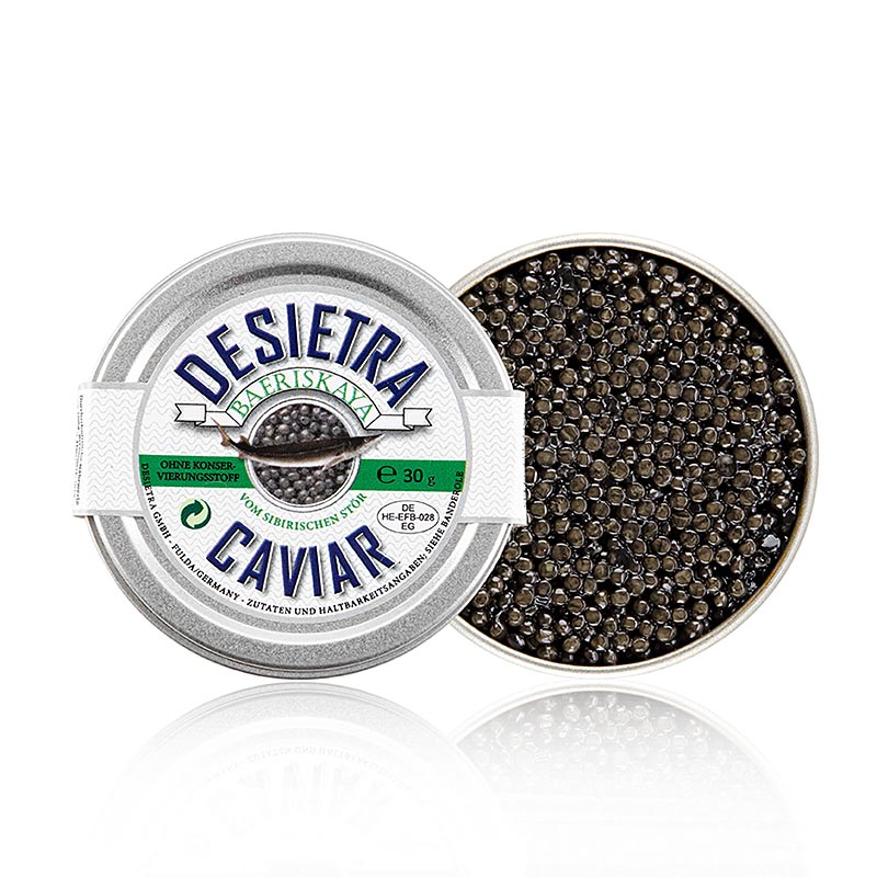 Desietra Baeriskaya-kaviar (baerii), akvakultur, utan konserveringsmedel, Tyskla, 30 g