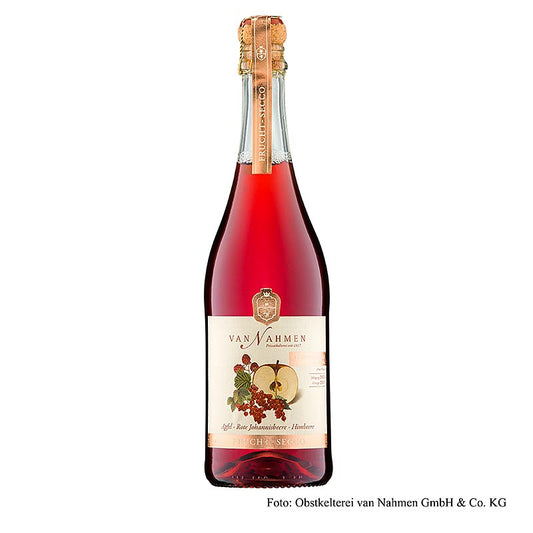 Van Nahmen Äpple-rödvinbär-hallon Fruchtsecco, alkoholfri, 750 ml