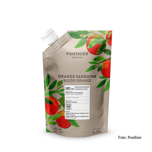 Ponthier Puré – blodapelsin, Orange sanguine, 100 % frukt, 1 kg