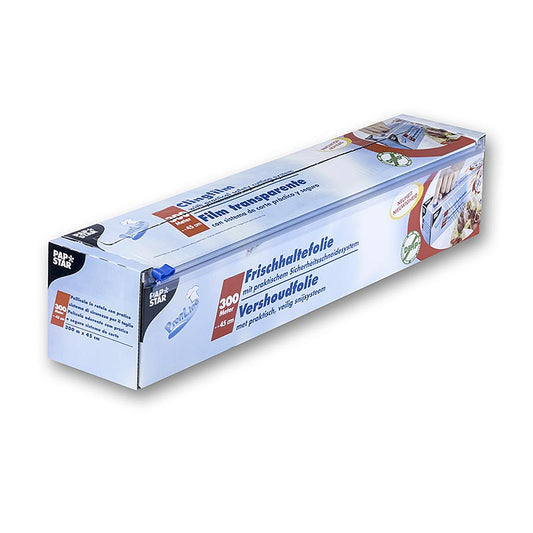 PVC-plastfolie med skärsystem, 45 cm x 300 m, Papstar, 1 st