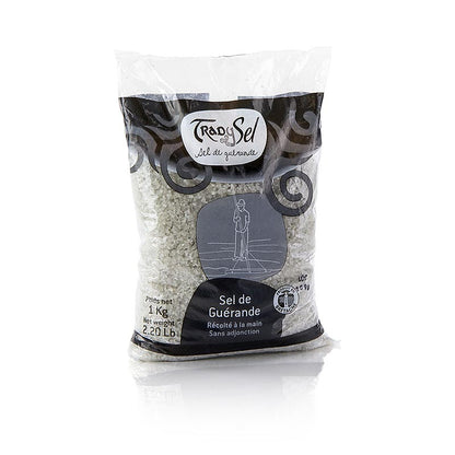 Havssalt, grovt, grått, fuktigt, Guerande/Frankrike, TradySel, 1 kg