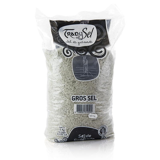 Havssalt, grovt, grått, fuktigt, Guerande/Frankrike, TradySel, 5 kg