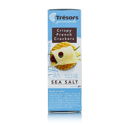 Barsnack Tresors – Krispiga franska mini-våffelkex med havssalt, 95 g