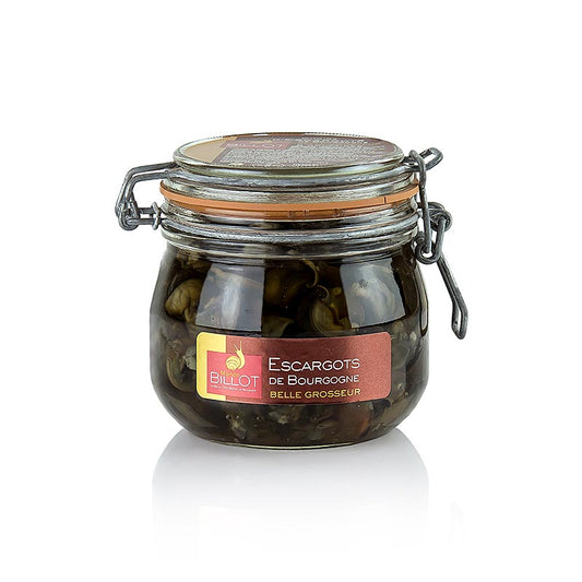 Burgunder sniglar, stora, grönsaksbuljong, Billot, 400 g, 60 st