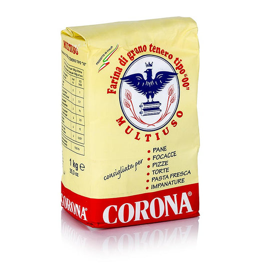 Mjöl "farina corona multiuso", för bakning och pastarätter, Corona, 1 kg