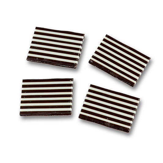Dekorationsplattor "Domino rektangel" vit/mörk choklad randig, 32x49 mm, 1,2 kg