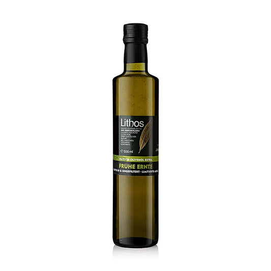 Extra jungfruolja, Lithos, tidig skörd, naturligt grumlig, Peloponnes, 500 ml