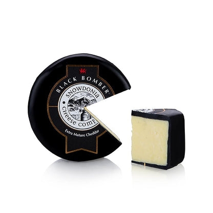Snowdonia – Little Black Bomber, lagrad cheddarost, svart vax, 200 g