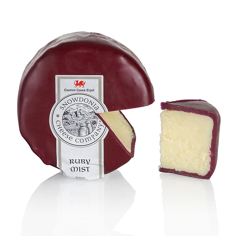 Snowdonia - Ruby Mist, Cheddarost med portvin och konjak, rödbrunt vax, 200 g