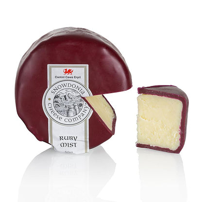 Snowdonia - Ruby Mist, Cheddarost med portvin och konjak, rödbrunt vax, 200 g