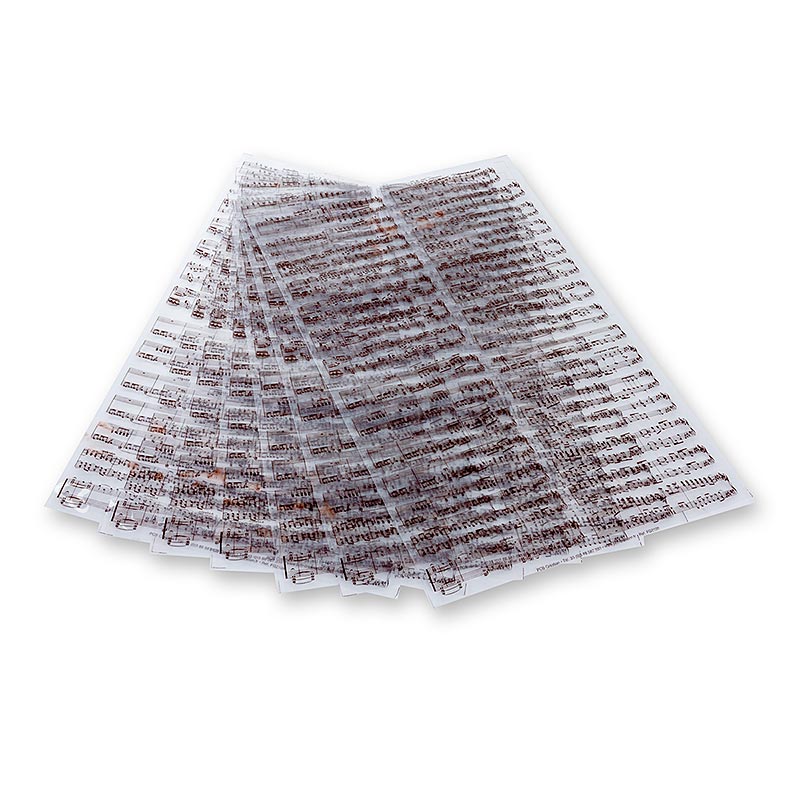 Dekorationsfolie "Notblad" för choklad, 40x25 cm, 17 ark