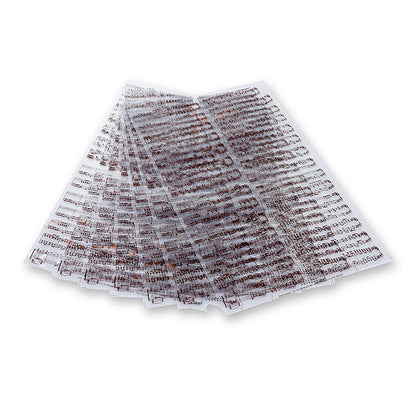 Dekorationsfolie "Notblad" för choklad, 40x25 cm, 17 ark
