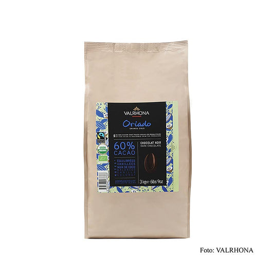 Valrhona Oriado, mörk choklad, callets, 60 % kakao, ekologisk, 3 kg