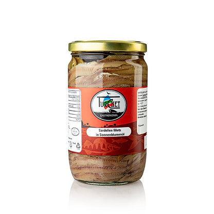 Ansjovisfiléer "Filetti di Alici", i solrosolja, 700 g