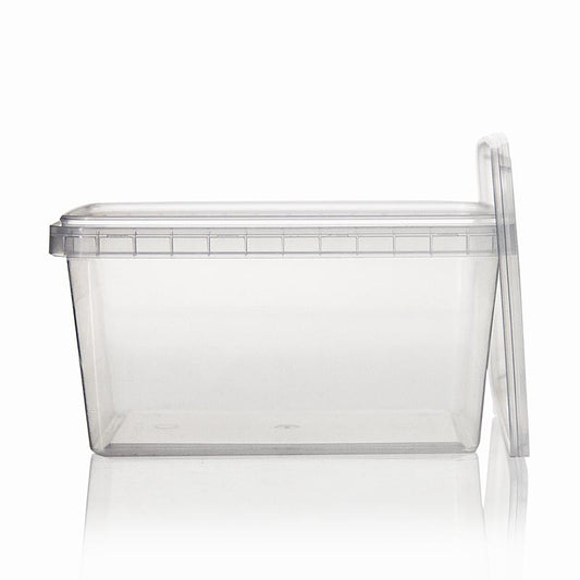 Plastburk "RectAcup", rektangulär, med lock, 139x98x71 mm, 600 ml, 1 st
