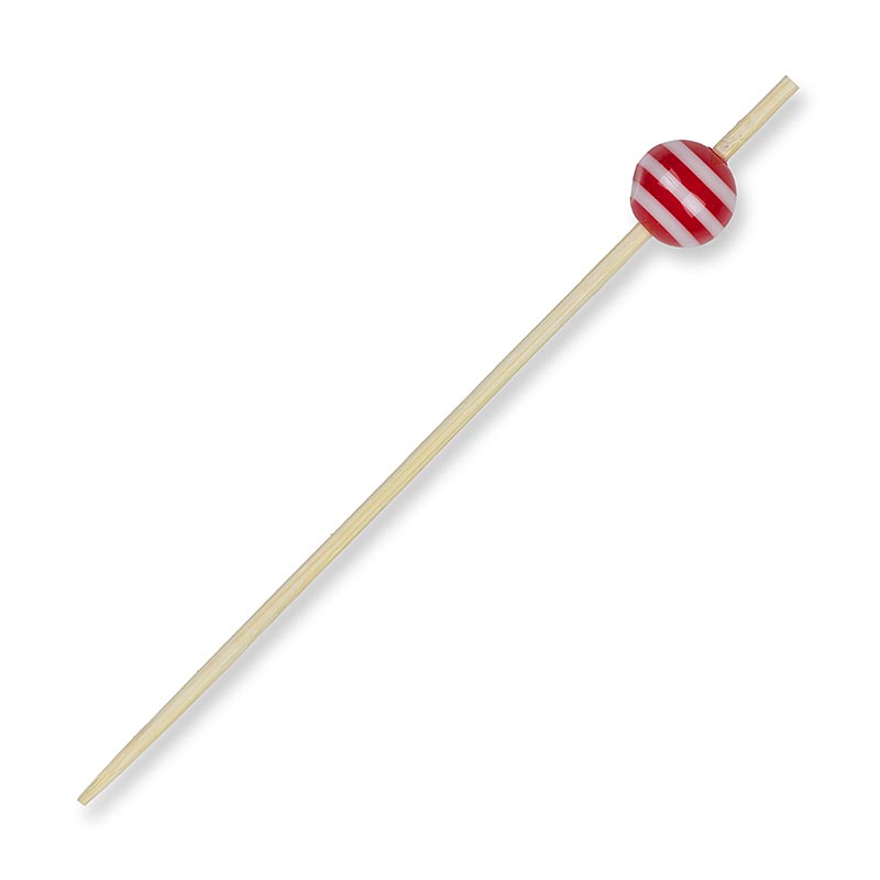 Träspett, med "kristallkula" röd/vit randig, 9 cm, 100 st