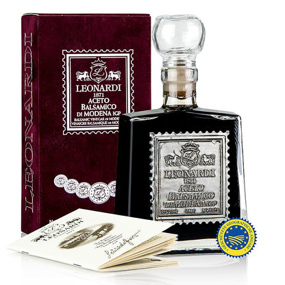 Leonardi – Aceto Balsamico di Modena IGP/g.g.A., Velluto Bordeaux, 15 år, 250 ml