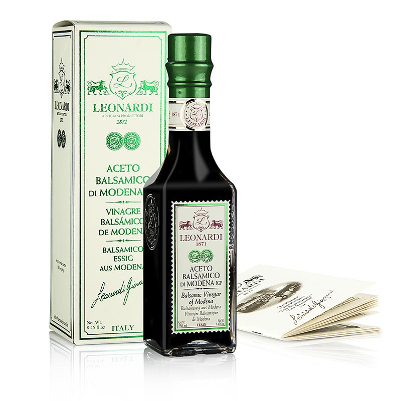 Leonardi - Aceto Balsamico di Modena IGP/g.g.A., Francobollo, 4 år, 250 ml
