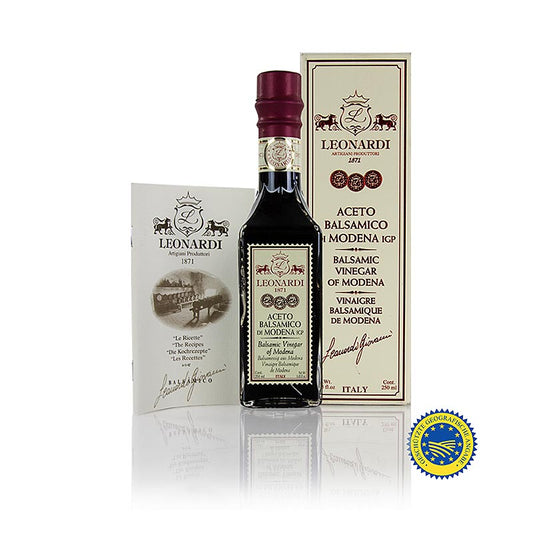 Leonardi - Aceto Balsamico di Modena IGP/g.g.A., Francobollo, 6 år, 250 ml