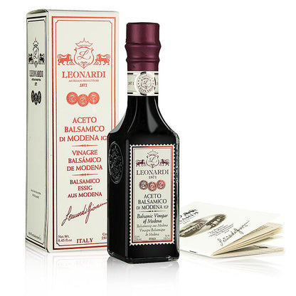 Leonardi - Aceto Balsamico di Modena IGP/g.g.A., Francobollo, 6 år, 250 ml