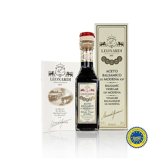 Leonardi - Aceto Balsamico di Modena IGP/g.g.A., Francobollo, 10 år, 250 ml