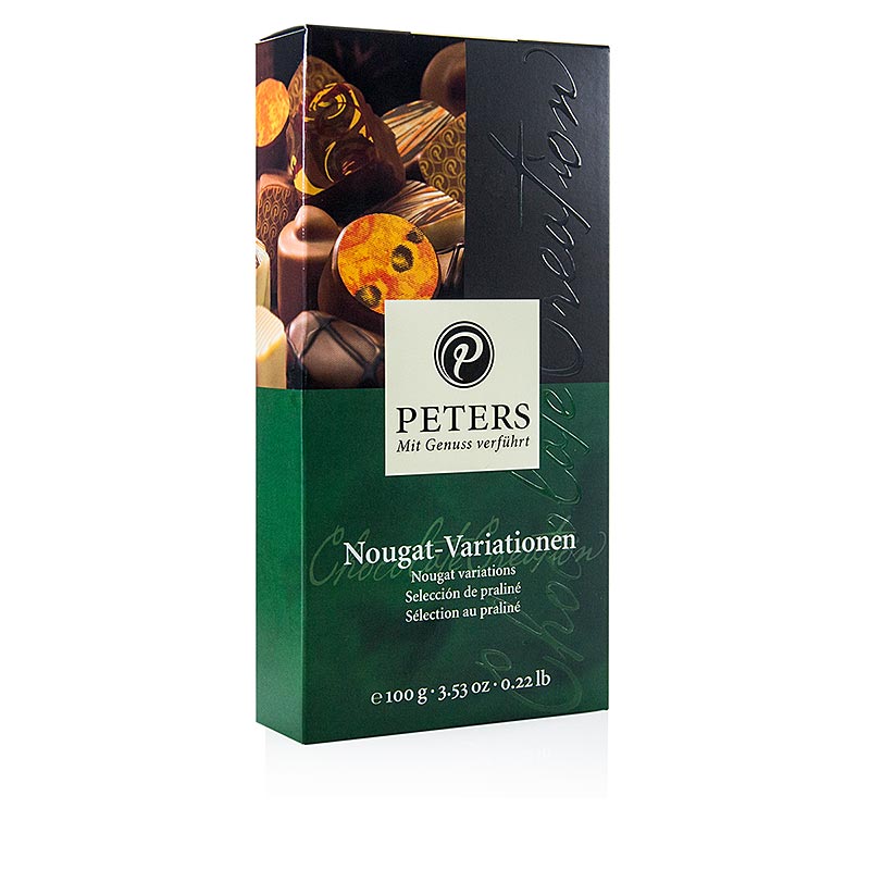 Praliner – blandning ”Nougat-Variationen”, 8 stycken, Peters, 100 g, 8 st