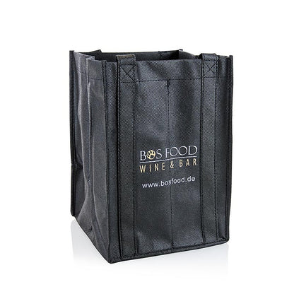 Greenbag bärväska för 4 flaskor, svart, med CHEF FOOD-logotyp, 1 st