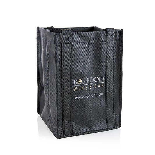 Greenbag bärväska för 4 flaskor, svart, med CHEF FOOD-logotyp, 1 st