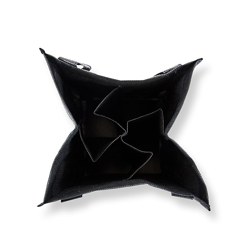 Greenbag bärväska för 4 flaskor, svart, med CHEF FOOD-logotyp, 1 st