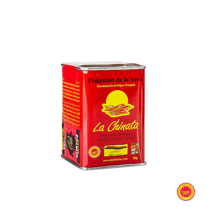Paprikapulver – Pimentón de la Vera DOP/g.U., rökt, bitter-söt, La Chinata, 160 g