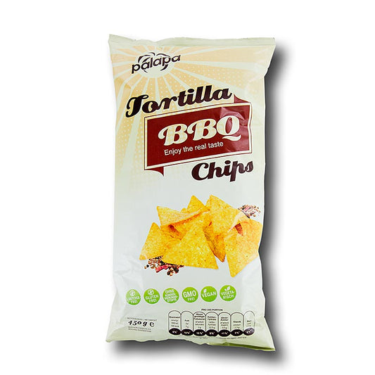 Tortillachips kryddiga – BBQ – nachochips, Sierra Madre, 5,4 kg, 12 x 450 g