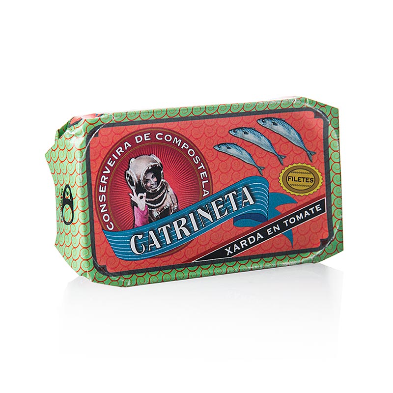 Makrillfiléer (xarda en tomate), hela, i tomatsås, Catrineta, 120 g