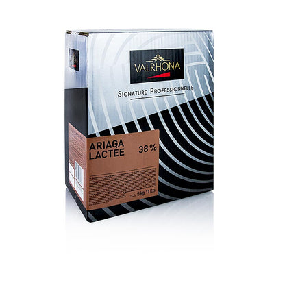 Valrhona Ariaga Lactee, mjölkchoklad Couverture, Callets, 38 % kakao, 5 kg