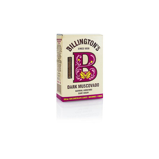 Muscovadosocker, mörkt, råsocker från sockerrör, karamell- och maltnoter, Billin, 500 g