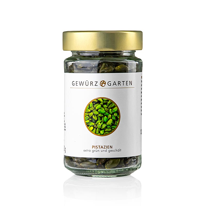 Gewürzgarten Pistagenötter, skalade, mörkgröna, högsta kvalitet, 150 g