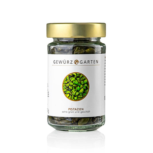 Gewürzgarten Pistagenötter, skalade, mörkgröna, högsta kvalitet, 150 g