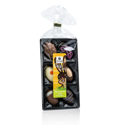 Påskägg – tryffelpraliner, med alkohol, Peters, 110 g
