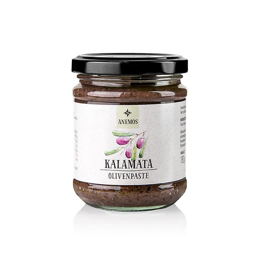 Olivpasta – tapenade, svart, av Kalamata-oliver, ANEMOS, 180 g