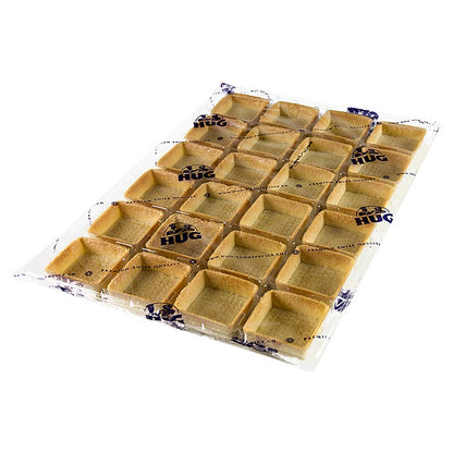 Dessert-tarteletter – Filigrano, fyrkantiga, 5,3 cm, H 1,8 cm, mördeg, 2,016 kg