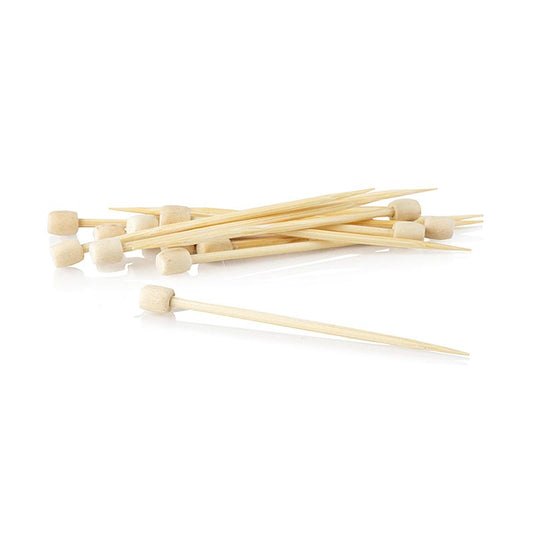 Bambuspinnar, "Drum", med vit knopp, 7 cm, 40 st
